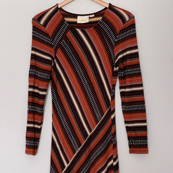Maeve by Anthropologie Parkside Knit Jersey Striped Midi Dress Size M - Picture 7 of 14